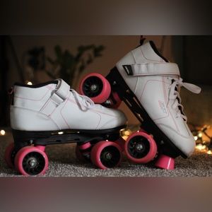Pacer GTX Hot Pink and White roller skates, women’s size 7